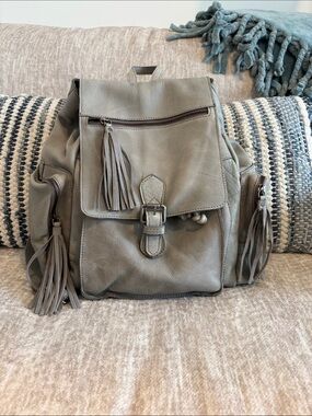 Cut & Paste grey leather backpack